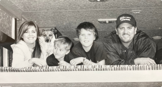 jake with his family and their dog